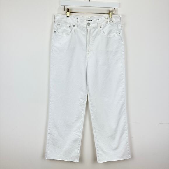 J.Crew Slim Wide Leg Jean White High Waisted Classic Stretch Denim US 30 NWT - Picture 6 of 16